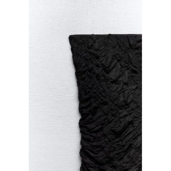 Zara Black Ruched Lace Strapless Midi / Maxi Dress Size Small - Picture 9 of 10